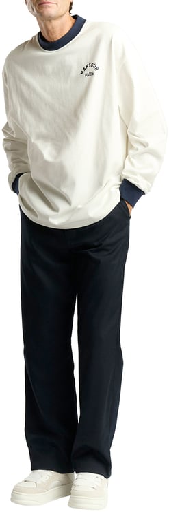 Mansour Arch Felt Longsleeve White Navy