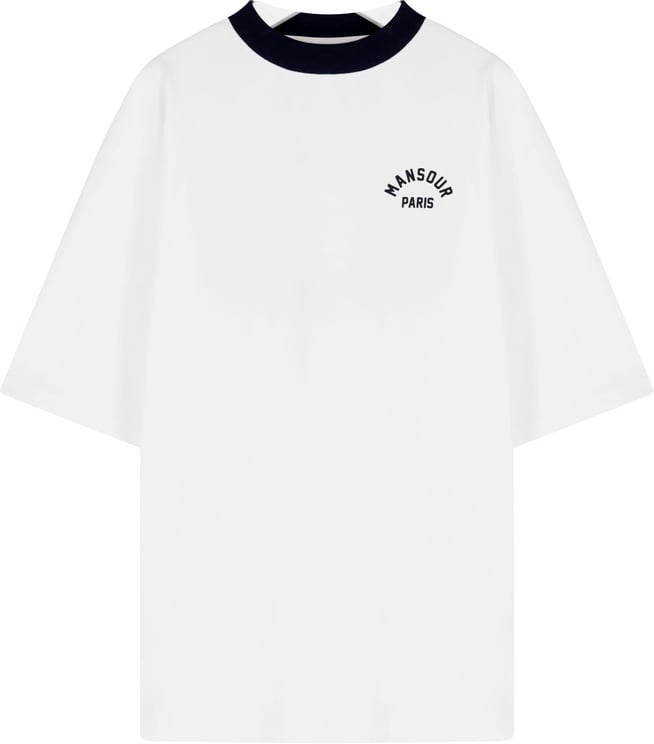 Mansour Arch Felt T-shirt Vintage White Navy