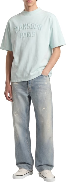 Mansour Paris College T-shirt Misty Blue
