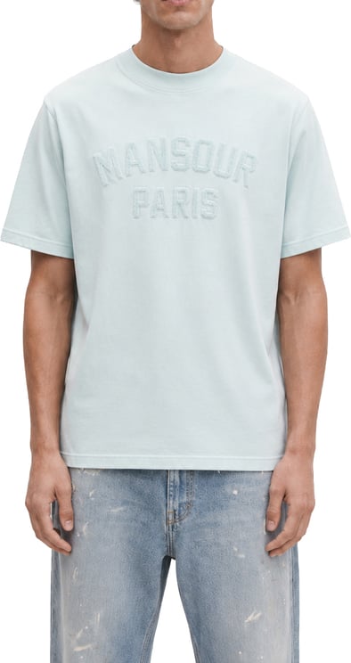 Mansour Paris College T-shirt Misty Blue