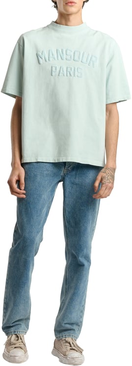 Mansour Paris College T-shirt Misty Blue