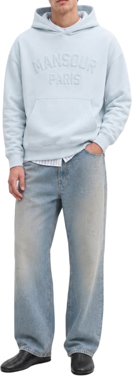 Mansour Paris College Hoodie Misty Blue