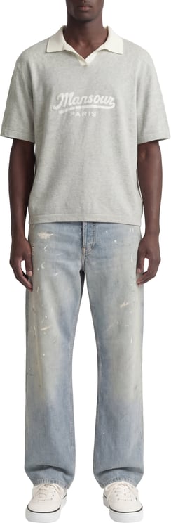 Mansour Jacquard Knitted Polo Grey
