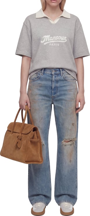 Mansour Jacquard Knitted Polo Grey