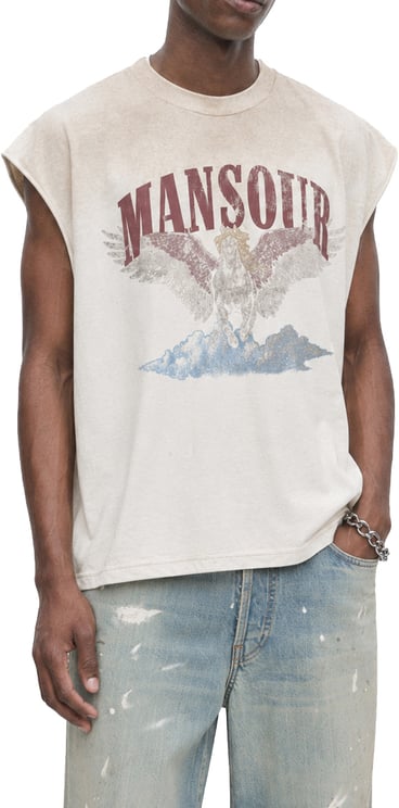 Mansour Cloud Runner Sleeveless T-shirt Dusty White