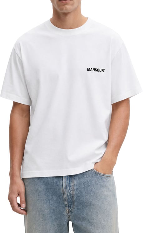 Mansour Logo Address T-shirt White