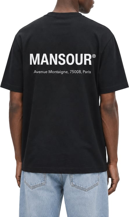 Mansour Logo Address T-shirt Black