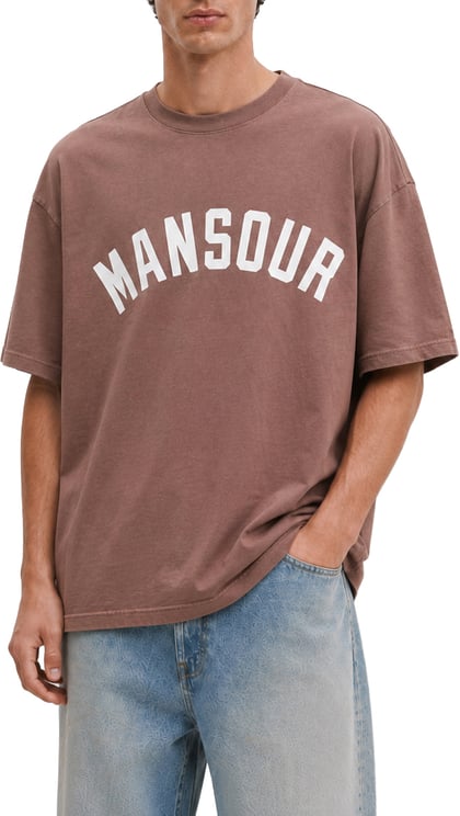 Mansour Varsity Logo T-shirt Faded Pink