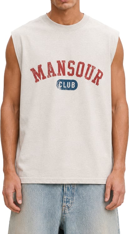 Mansour Mansour Club Faded Cream Sleeveless T-shirt