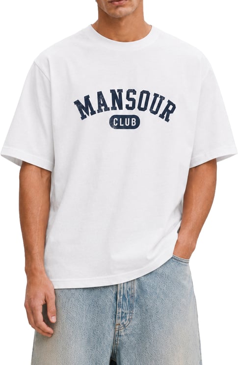 Mansour Mansour Club Faded White T-shirt
