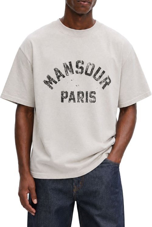 Mansour Vintage Faded Cream Arch T-shirt