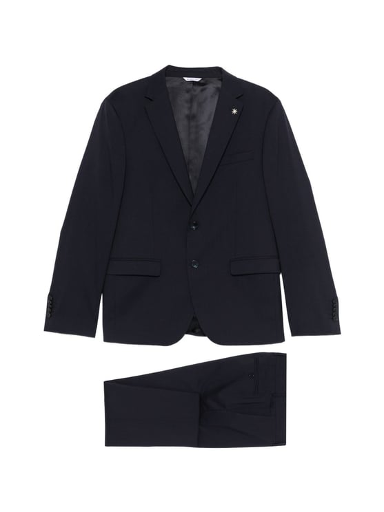 Manuel Ritz Tailored Virgin Wool Notch Lapels Suit