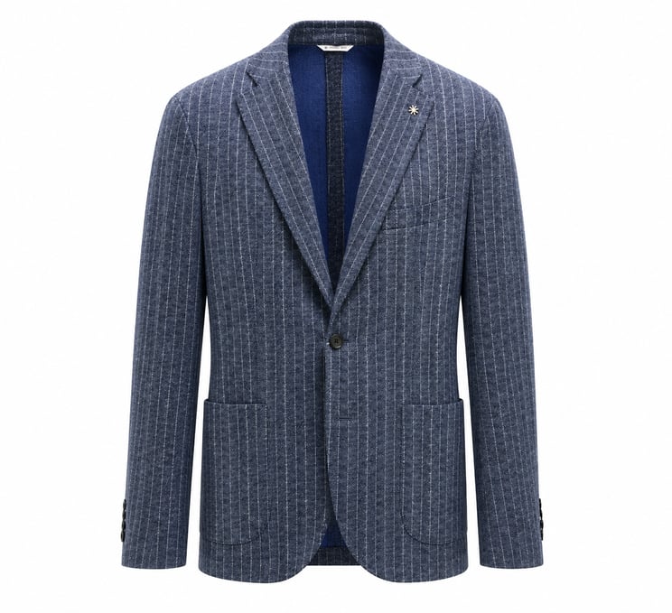 Manuel Ritz Pinstripe Pattern Two Button Classic Blazer