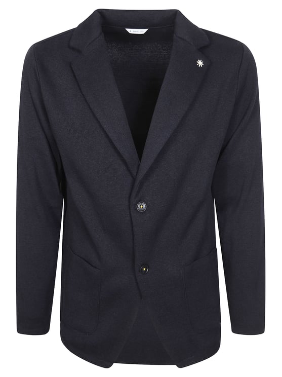 Manuel Ritz Textured Knit Star Pin Blazer