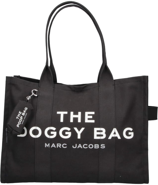 Marc Jacobs Black The Doggy Bag Graphic Tote