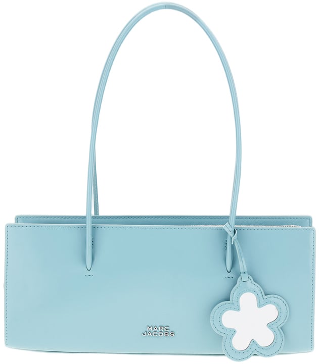 Marc Jacobs Brushed Leather Shoulder Bag with Magnetic Closure and Elegant Charm