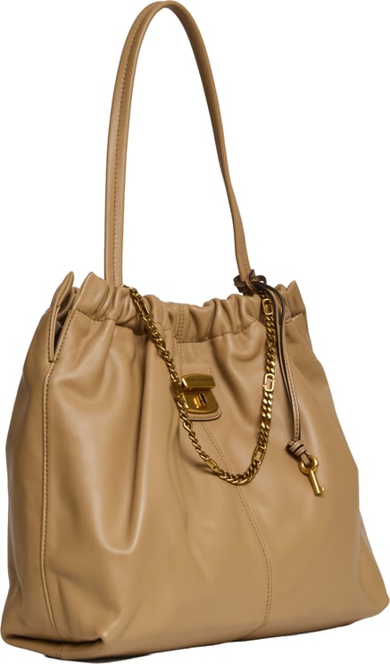 Marc Jacobs Warm Beige The Tote Lamb Leather Tote Bag