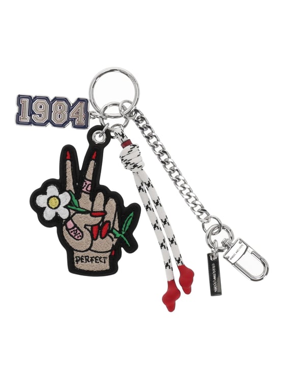 Marc Jacobs The Cluster Charm Peace Sign Keychain