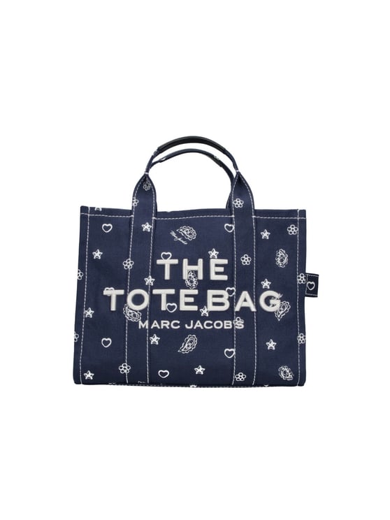 Marc Jacobs Structured Tote Bag with Embroidered Motifs