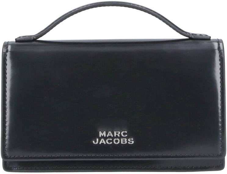 Marc Jacobs Black The Mirror Brushed Leather Handbag
