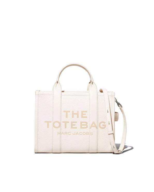 Marc Jacobs Medium Leather Tote Bag with Zip Closure and Adjustable Strap