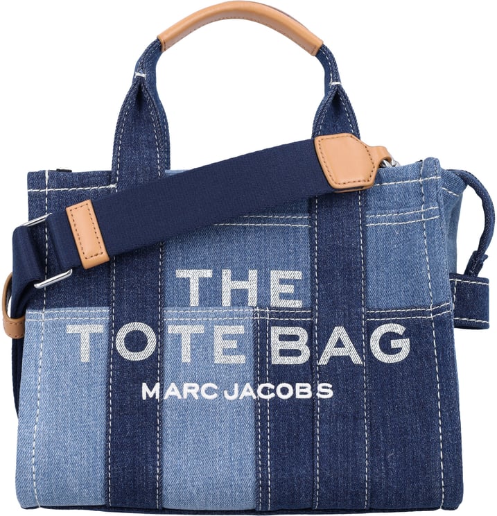 Marc Jacobs The Small Tote Denim Patchwork Blue Denim