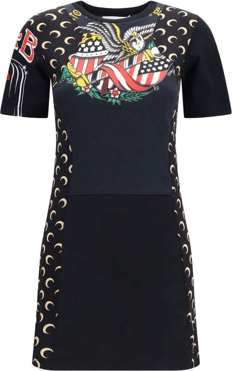Marine Serre Marine Serre Black Cotton Casual Dress