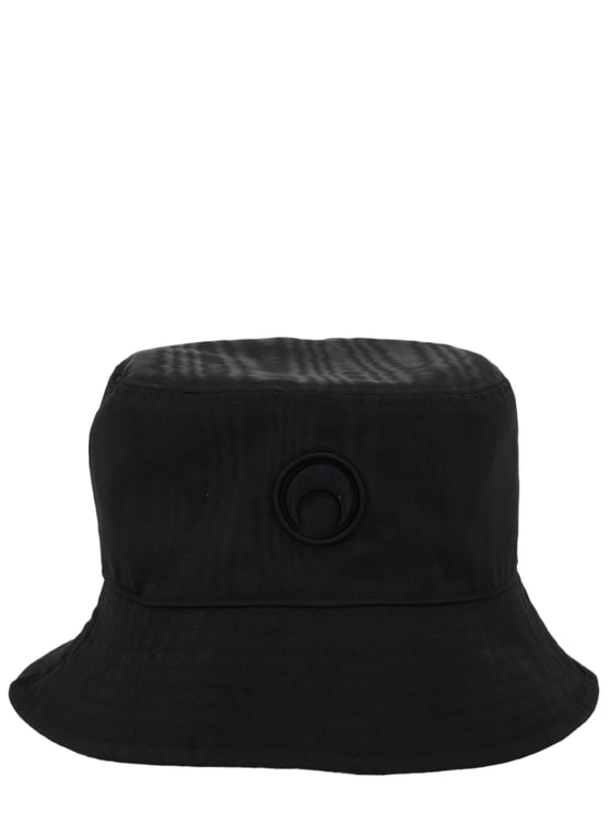 Marine Serre Black Hats Curved Sloping Brim Polyester Hat