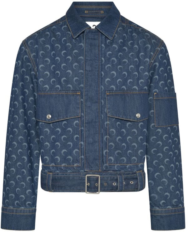 Marine Serre Jackets Blue