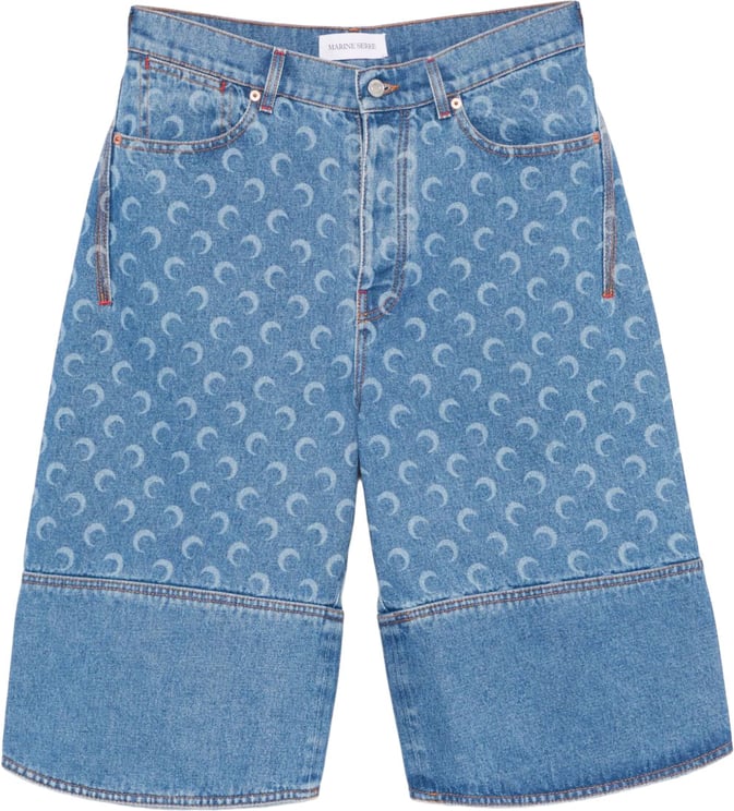 Marine Serre Shorts Light Blue