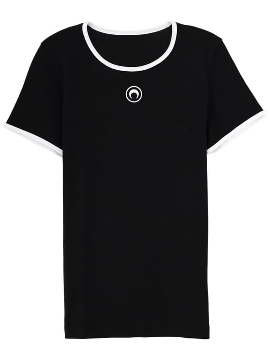 Marine Serre Logo Cotton White Trim T-Shirt