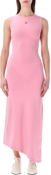 Marine Serre Midi Dress Moon Pearl Rosa