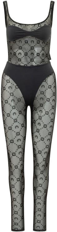 Marine Serre Tuta con Motivo Luna con Spalline