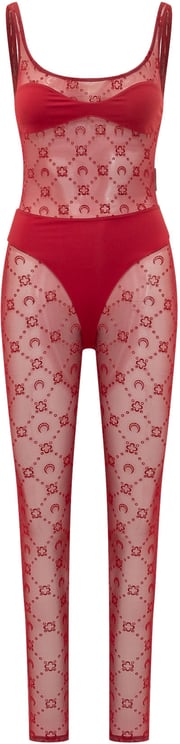 Marine Serre Tuta con Motivo Luna con Spalline