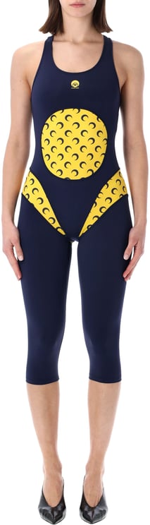 Marine Serre Athleisure Aerobic Catsuit Blu