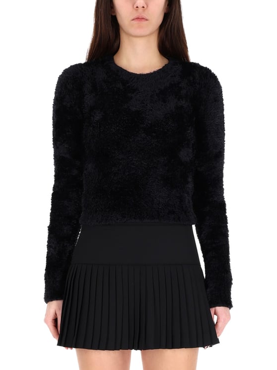 Marine Serre Black Wild Fluffy Polyamide T-Shirt