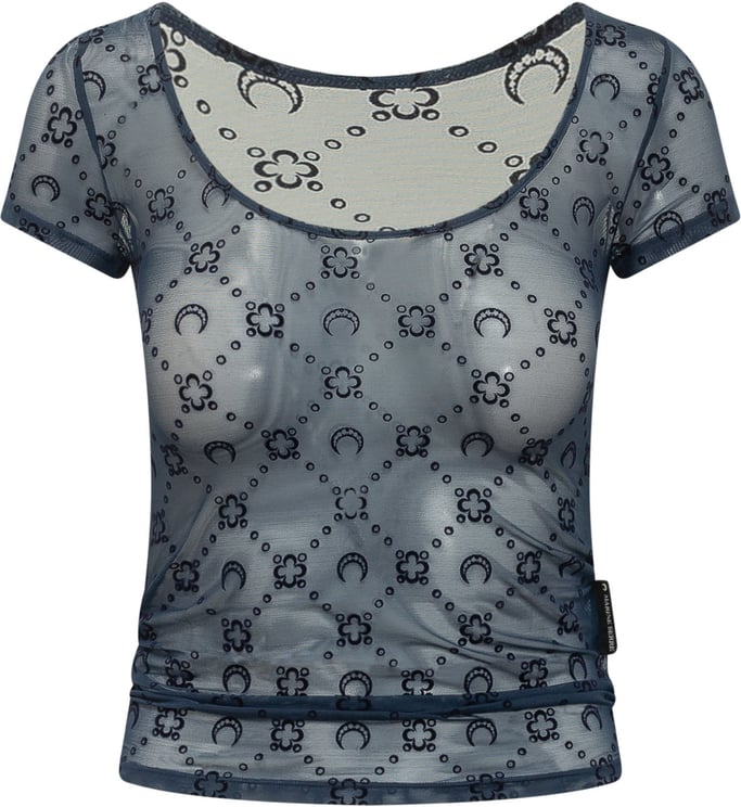 Marine Serre T-shirt in Mesh con Stampa All-Over