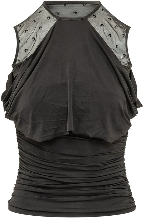 Marine Serre CREPE JERSEY SL TOP