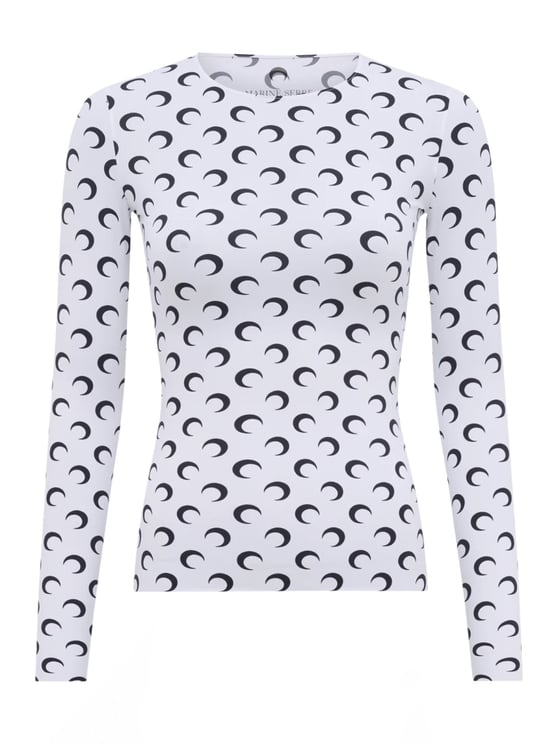 Marine Serre Neutrals Repeating Crescent Moon Top