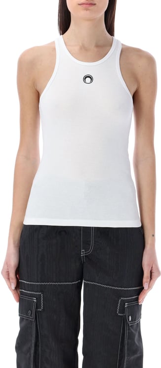 Marine Serre Tank Top Moon Logo Bianco