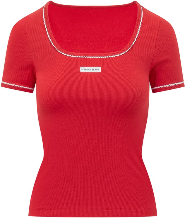 Marine Serre T-shirt con Scollo Quadrato