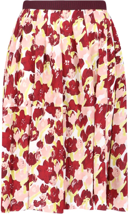 Marni Multicolor Secret Bouquet Silk Skirt