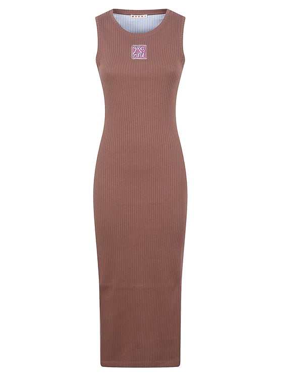 Marni Marni Frame Cotton Ribbed Midi Dress