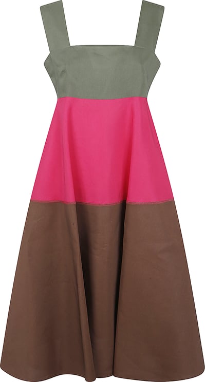 Marni Tiered Midi Dress with Empire Waistline