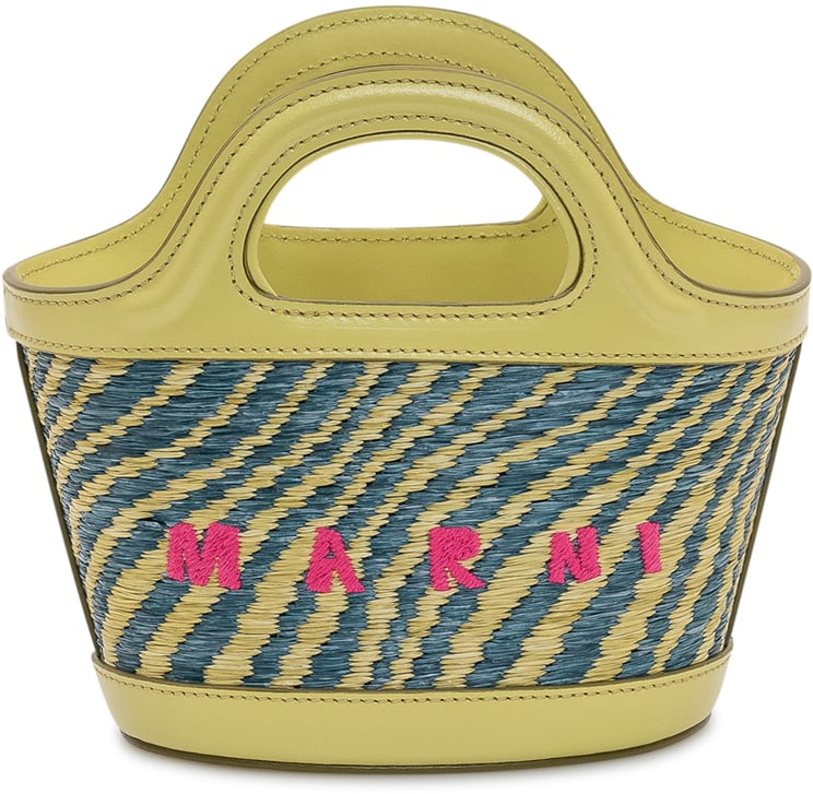 Marni Borsa Tropicalia Micro con Manico Integrato e Logo Ricamato