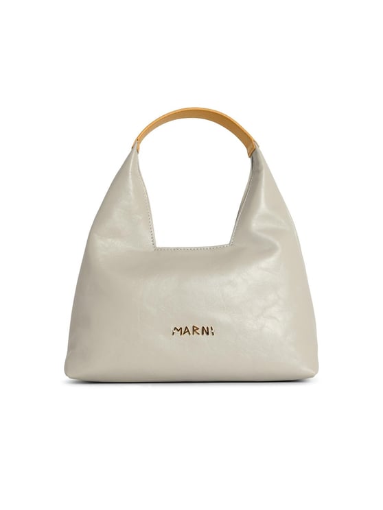 Marni 'Trapeze' Mini Grey Leather Handbag