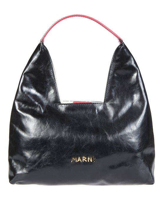 Marni Black Glossy Slouchy Mini Bag