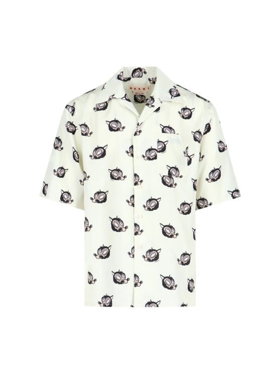 Marni Printed Camp Collar Shirt – Cream