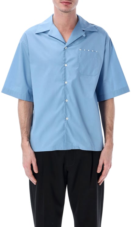 Marni Bowling Shirt Logo Blu