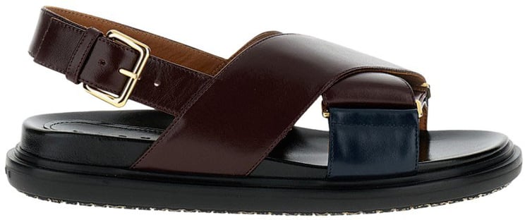 Marni Bicolor Fussbett Sandals With Adjustable Buckle And Colorblock Design